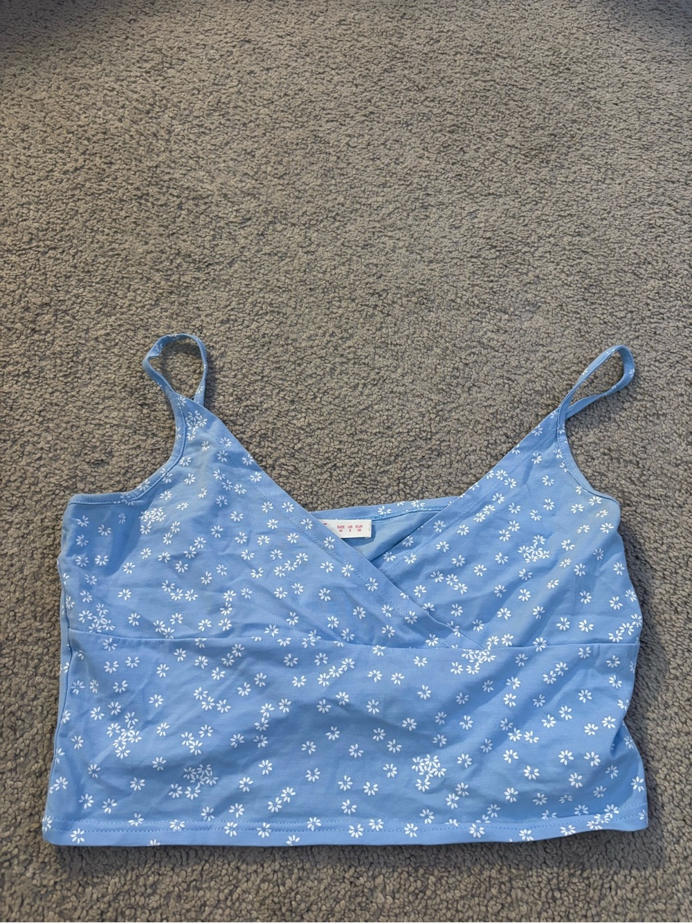 Flower print cross over tank